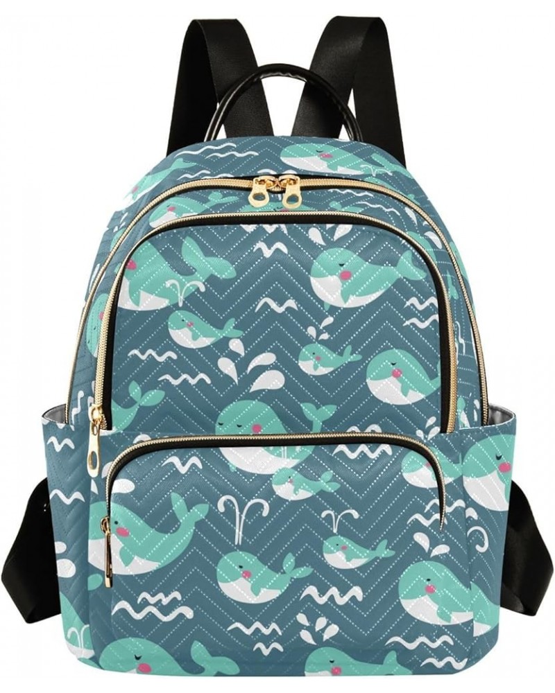 Whales Pastel Colors Backpack Purse for Women Fashion Ladies Shoulder Bags Travel Bag Back Pack Weekend Bag,S Medium $16.42 B...