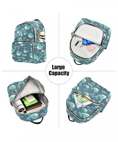 Whales Pastel Colors Backpack Purse for Women Fashion Ladies Shoulder Bags Travel Bag Back Pack Weekend Bag,S Medium $16.42 B...