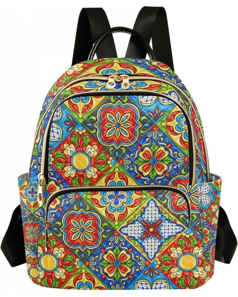 Mexican Paisley Mandala Backpack for Women Shoulder Bag Lightweight Mini Backpack Casual Daypack Back Pack for Travel Small(1...