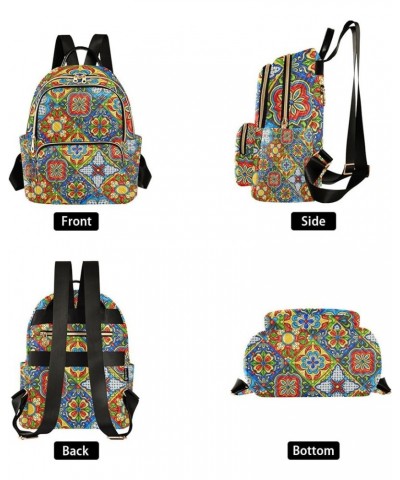 Mexican Paisley Mandala Backpack for Women Shoulder Bag Lightweight Mini Backpack Casual Daypack Back Pack for Travel Small(1...