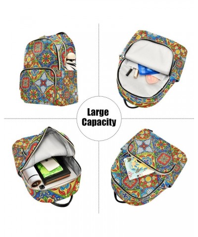 Mexican Paisley Mandala Backpack for Women Shoulder Bag Lightweight Mini Backpack Casual Daypack Back Pack for Travel Small(1...