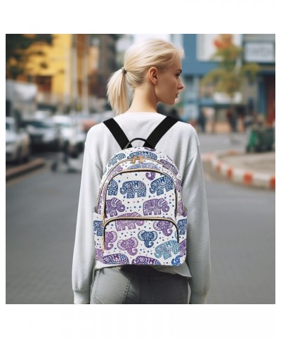 Elephants Backpack Purse for Women Small Mini Women's Fashion Backpack with Zipper Weekend Bag,M Small $17.50 Backpacks