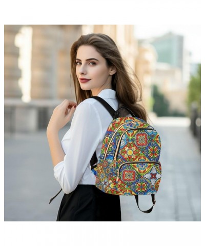 Mexican Paisley Mandala Backpack for Women Shoulder Bag Lightweight Mini Backpack Casual Daypack Back Pack for Travel Small(1...