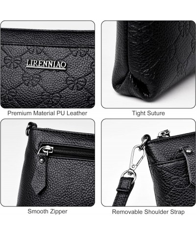 Crossbody Bag for Women, Ladies Small Shoulder Bag Vegan PU Leather Purses and Handbags Wristlet Wallet Clutch Purse Black $1...