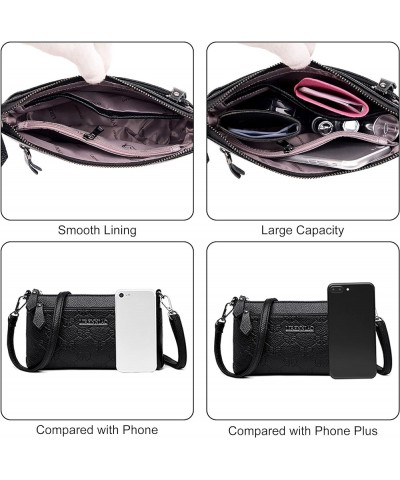 Crossbody Bag for Women, Ladies Small Shoulder Bag Vegan PU Leather Purses and Handbags Wristlet Wallet Clutch Purse Black $1...