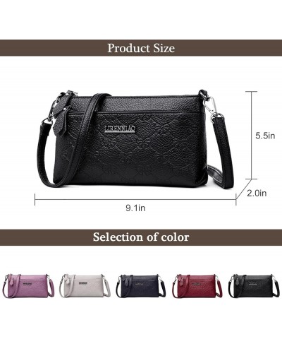 Crossbody Bag for Women, Ladies Small Shoulder Bag Vegan PU Leather Purses and Handbags Wristlet Wallet Clutch Purse Black $1...