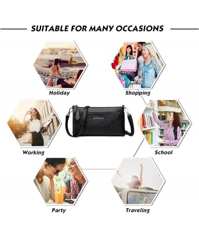 Crossbody Bag for Women, Ladies Small Shoulder Bag Vegan PU Leather Purses and Handbags Wristlet Wallet Clutch Purse Black $1...