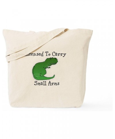 T Rex Licensed To Carry Small Arms Tote Bag Natural Canvas Tote Bag, Cloth Shopping Bag $8.00 Travel Gear