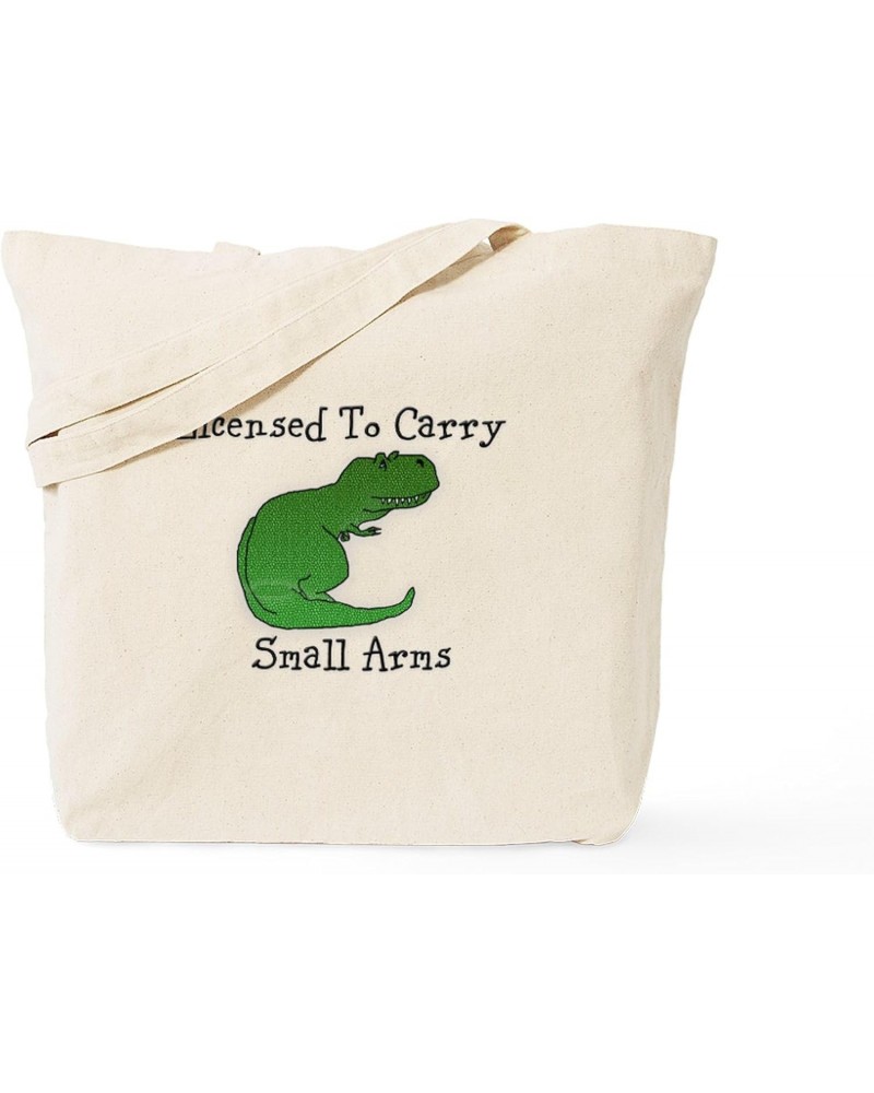 T Rex Licensed To Carry Small Arms Tote Bag Natural Canvas Tote Bag, Cloth Shopping Bag $8.00 Travel Gear