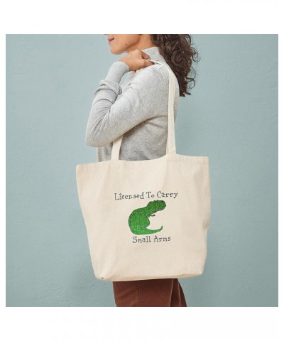 T Rex Licensed To Carry Small Arms Tote Bag Natural Canvas Tote Bag, Cloth Shopping Bag $8.00 Travel Gear