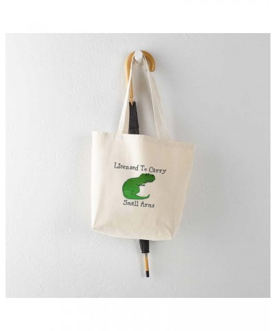 T Rex Licensed To Carry Small Arms Tote Bag Natural Canvas Tote Bag, Cloth Shopping Bag $8.00 Travel Gear