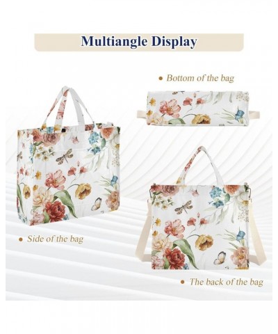 Corduroy Tote Bag for Women, Bright Floral Tote Bag Crossbody Hobo Handbag Shoulder Bag for Work Travel Butterfly 178 $17.39 ...