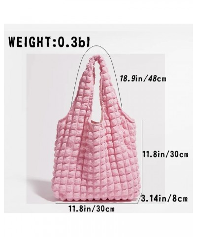 Bubble Hobo Tote Bags for Women-Hobo Bag-Quilted Tote Bag-Casual Purses Satchel Work Bag Lightweight Shoulder Satchels A-pink...