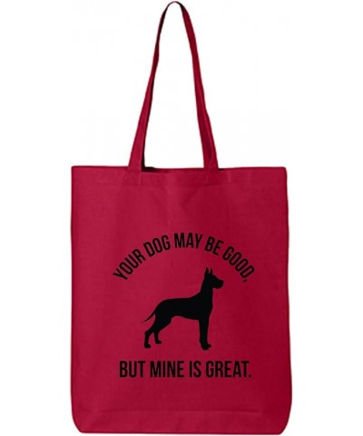 Your Dog May Be Good Cotton Canvas Tote Bag Red $11.96 Totes