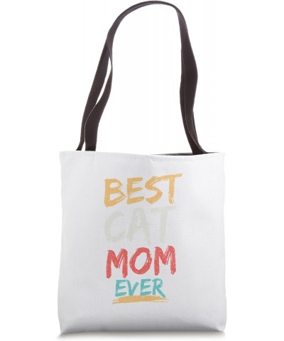 Funny Cat Lover Vintage Distressed Style Mothers Day Cat Mom Tote Bag $9.66 Totes