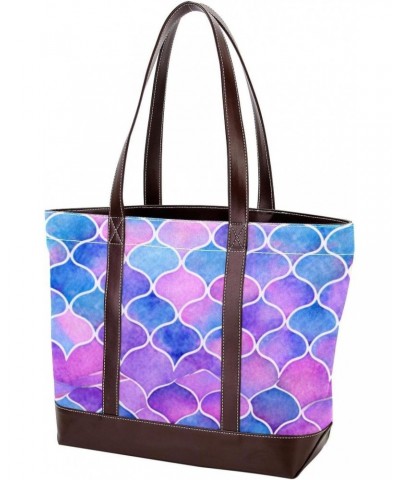 The Tote Bag For Women,Tote Bag With Zipper,Canvas Tote Bag,Bright Scales Shapes Abstract Handbags $23.38 Totes