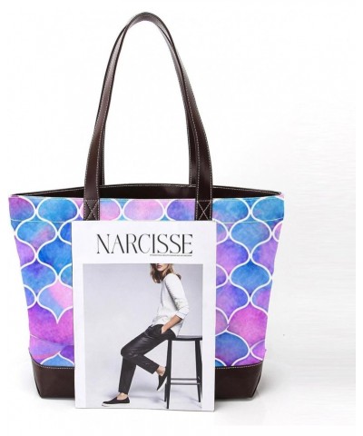 The Tote Bag For Women,Tote Bag With Zipper,Canvas Tote Bag,Bright Scales Shapes Abstract Handbags $23.38 Totes