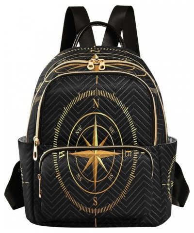 Golden Compass Black Women Backpack Purse Ladies Fashion Shoulder Bag Daypack Travel Bag 7.5L Small $14.57 Backpacks