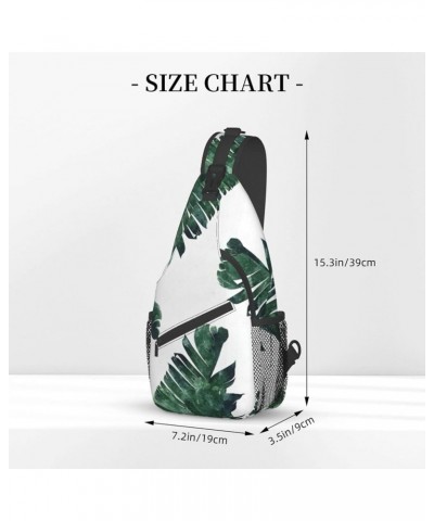 Durable Adjustable Outdoor Hiking Palm Tree Print Cross Chest Bag Diagonally Single Shoulder Backpack Palm Leaves $18.13 Cros...