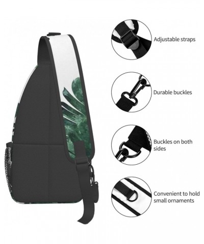 Durable Adjustable Outdoor Hiking Palm Tree Print Cross Chest Bag Diagonally Single Shoulder Backpack Palm Leaves $18.13 Cros...