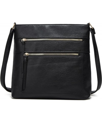 Crossbody Bag for Women Synthetic Leather Handbag Multipocket Shoulder Purse Shopper Work Satchel Black $28.41 Totes