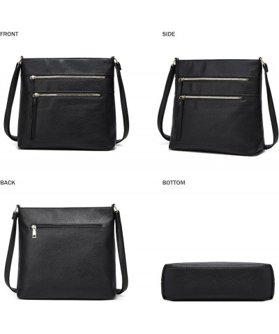 Crossbody Bag for Women Synthetic Leather Handbag Multipocket Shoulder Purse Shopper Work Satchel Black $28.41 Totes