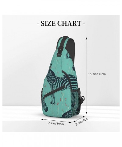 Retro Animal Zebra Pattern Sling Bag Crossbody Backpack Hiking Daypack Shoulder Bag Chest Bag for Hiking Walking Travel $11.8...