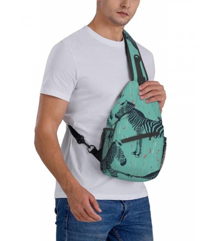 Retro Animal Zebra Pattern Sling Bag Crossbody Backpack Hiking Daypack Shoulder Bag Chest Bag for Hiking Walking Travel $11.8...