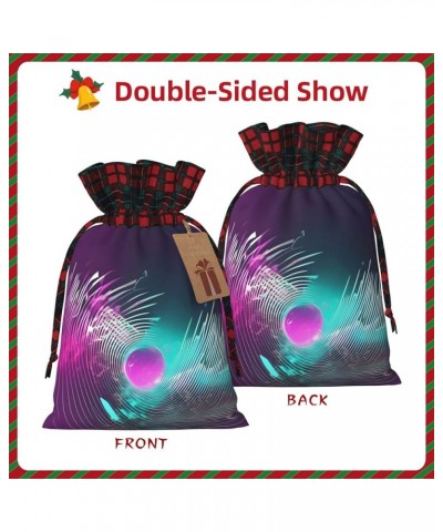 Lavender Flower Christmas Gift Bag - Stylish Eco-Friendly Polyester Bag For Your Festive Presents Music Sound Wave Small $12....