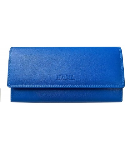 Women's Soft Genuine Luxury Leather Clutch Wallet Card Holder Purse, Pink (blue) blue $25.30 Wallets