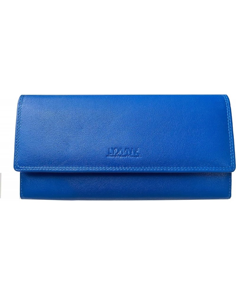 Women's Soft Genuine Luxury Leather Clutch Wallet Card Holder Purse, Pink (blue) blue $25.30 Wallets