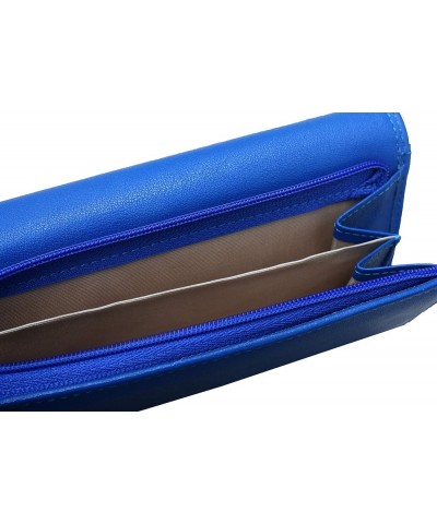 Women's Soft Genuine Luxury Leather Clutch Wallet Card Holder Purse, Pink (blue) blue $25.30 Wallets