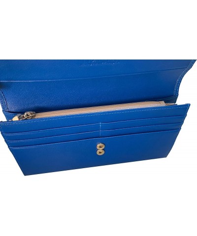 Women's Soft Genuine Luxury Leather Clutch Wallet Card Holder Purse, Pink (blue) blue $25.30 Wallets