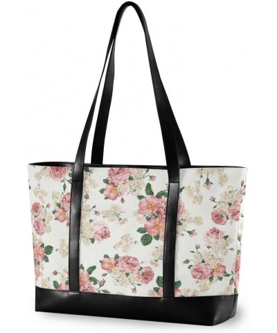 Women's Tote Shoulder Bag Flower Rainbow Flag Capacity Handbag $24.63 Shoulder Bags