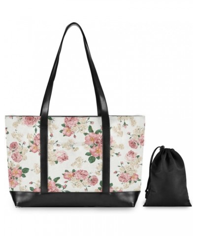 Women's Tote Shoulder Bag Flower Rainbow Flag Capacity Handbag $24.63 Shoulder Bags