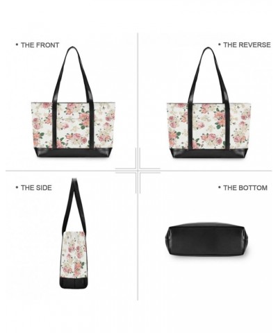 Women's Tote Shoulder Bag Flower Rainbow Flag Capacity Handbag $24.63 Shoulder Bags