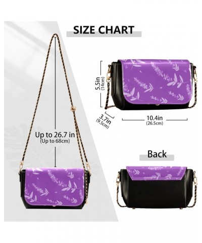 Violet Lavender PU Leather Crossbody Handbag for Women Shoulder Purse with Adjustable Metal Chain Waterproof Cell Phone Purse...