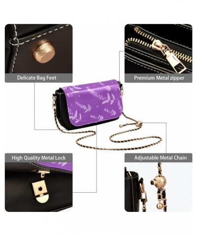 Violet Lavender PU Leather Crossbody Handbag for Women Shoulder Purse with Adjustable Metal Chain Waterproof Cell Phone Purse...