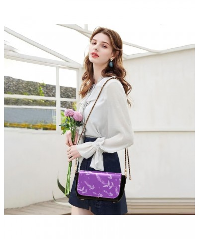 Violet Lavender PU Leather Crossbody Handbag for Women Shoulder Purse with Adjustable Metal Chain Waterproof Cell Phone Purse...