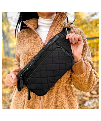 Sling Large Quilted Metro Cross-Body Bag Black $26.46 Crossbody Bags