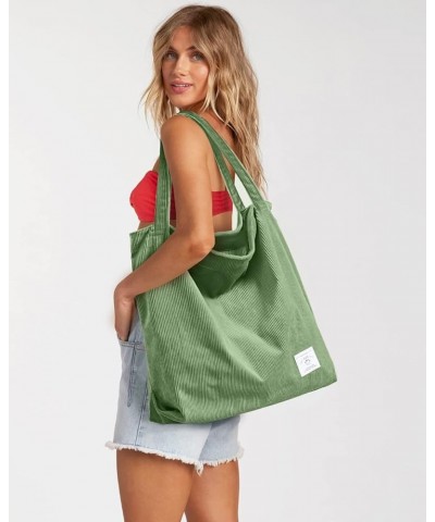 KALIDI Women Corduroy Tote Bag Zipper Casual Tote's Handbag Big Capacity Shoulder Bag with Pockets G-green $12.09 Totes