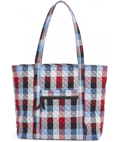 Womens Cotton Vera Tote Bag Patriotic Plaid - Recycled Cotton $28.60 Totes