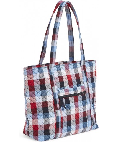 Womens Cotton Vera Tote Bag Patriotic Plaid - Recycled Cotton $28.60 Totes