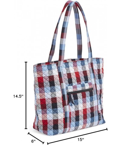 Womens Cotton Vera Tote Bag Patriotic Plaid - Recycled Cotton $28.60 Totes