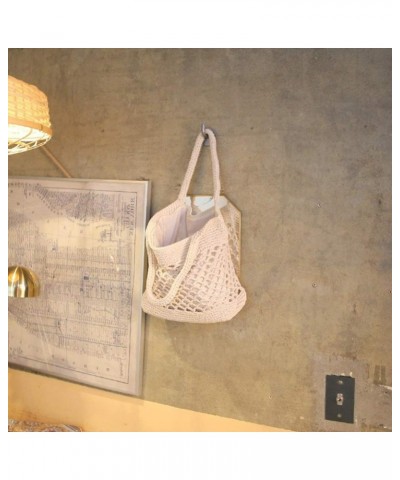 Cotton Woven Bag Net Bag Women Woven Tote Handbag Large Beach Accessories for Women (Beige) Beige $10.44 Backpacks