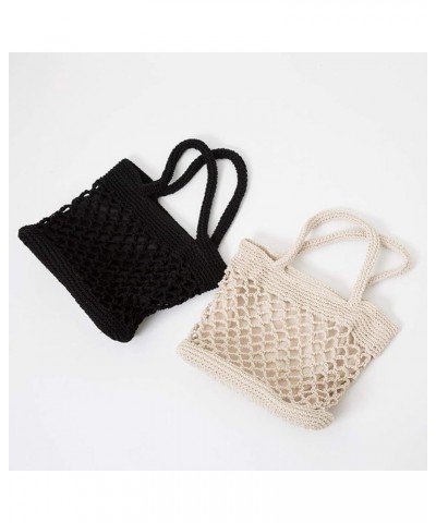 Cotton Woven Bag Net Bag Women Woven Tote Handbag Large Beach Accessories for Women (Beige) Beige $10.44 Backpacks