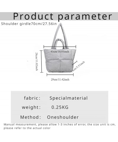 Puffer Shoulder Bag Women's Elegant Quilted Tote Pearlescent Hue Lightweight Winter Down Padded Spacious Handbag White $14.03...