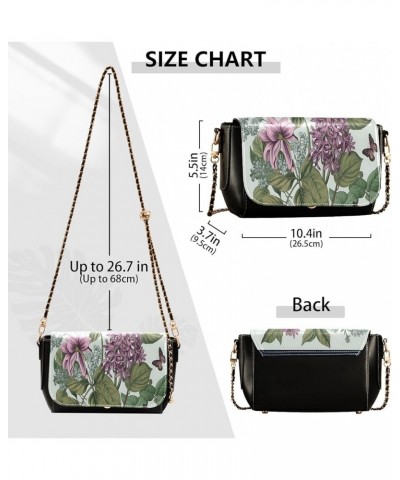 Needle Tube Vintage Flower Butterfly Womens Handbags Crossbody, Leather Womens Crossbody Bag, Casual Shoulder Bags Needle Tub...