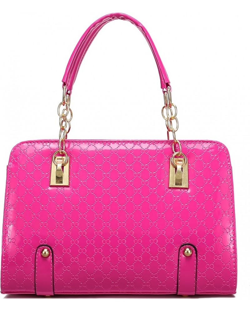 Lovely Crossbody Bags Tote Satchel Purse for Girls Feminine Lavender H - Hot Pink $47.05 Totes