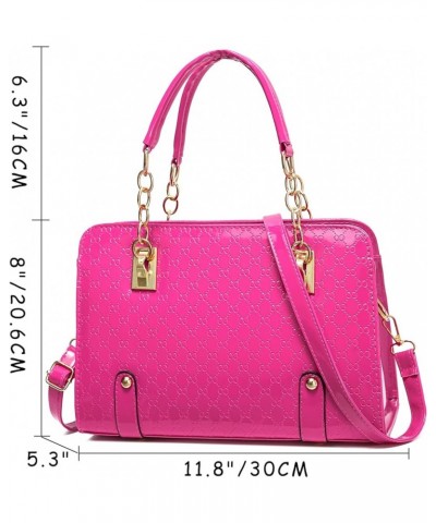 Lovely Crossbody Bags Tote Satchel Purse for Girls Feminine Lavender H - Hot Pink $47.05 Totes